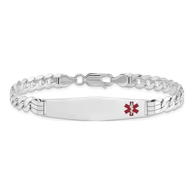 14K White Gold Medical ID Bracelet – view 3