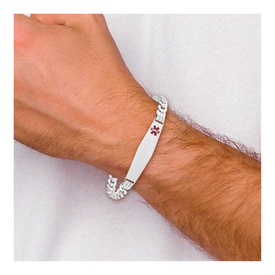 14K White Gold Medical ID Bracelet – view 5