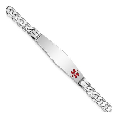 14K White Gold Medical ID Bracelet