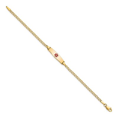 14K Yellow Gold Medical ID Cuban for Kids Bracelet – view 3