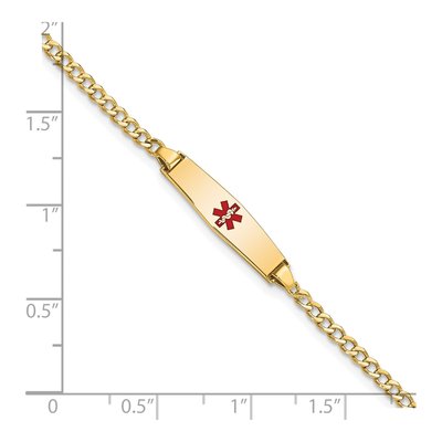 14K Yellow Gold Medical ID Cuban for Kids Bracelet – view 4