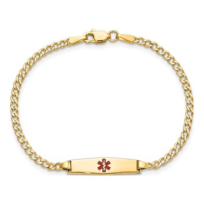 14K Yellow Gold Medical ID Cuban for Kids Bracelet – view 5