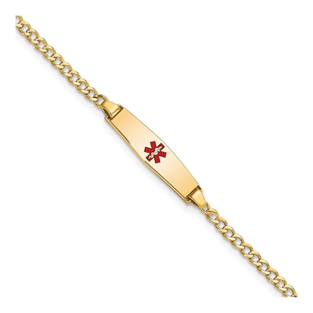 14K Yellow Gold Medical ID Cuban for Kids Bracelet