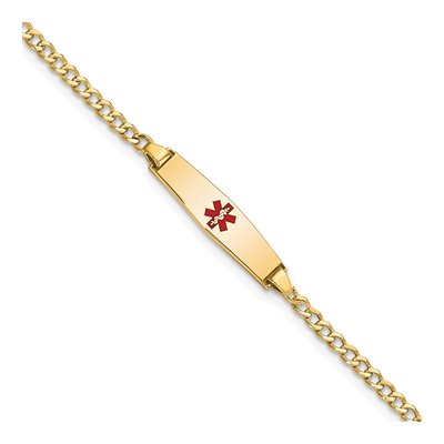 14K Yellow Gold Medical ID Cuban for Kids Bracelet