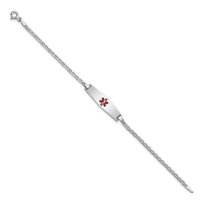 14K White Gold Kids' Medical ID Bracelet – view 2