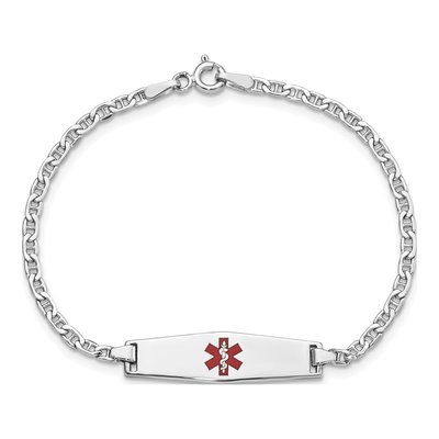 14K White Gold Kids' Medical ID Bracelet – view 4
