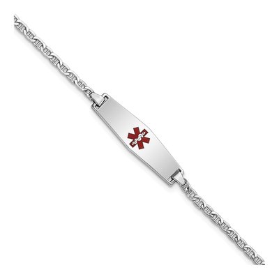 14K White Gold Kids' Medical ID Bracelet