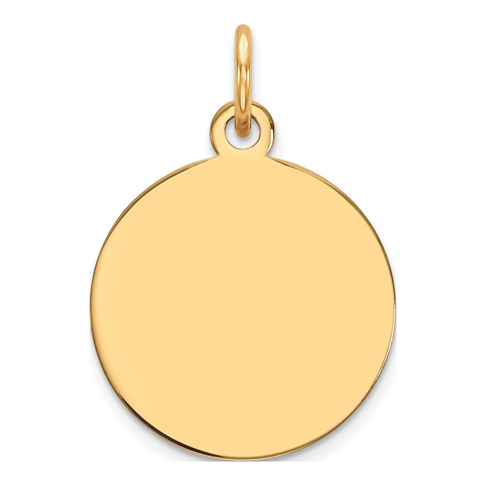 14K Yellow Gold Engravable Round Disc Charm