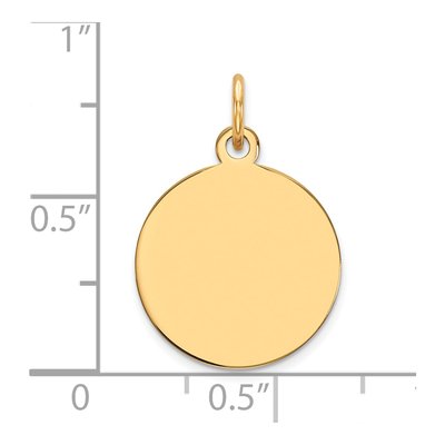 14K Yellow Gold Round Disc Charm – view 4