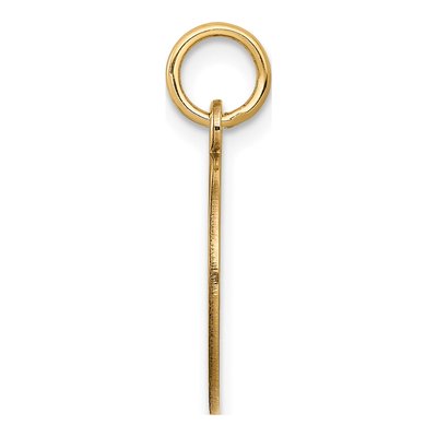 14K Yellow Gold Engravable Disc Charm, Black Enamel Edge – view 3
