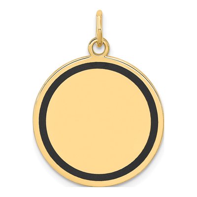 14K Yellow Gold Round Disc Charm
