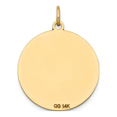 14K Yellow Gold Round Disc Charm – view 5
