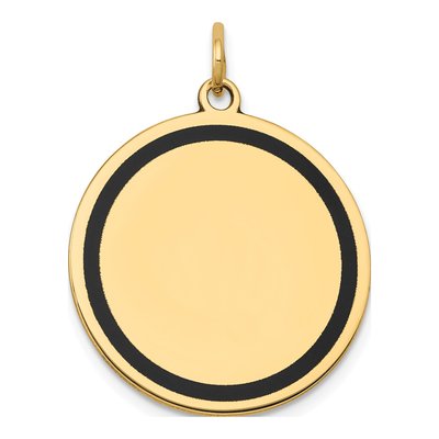 14K Yellow Gold Round Disc Charm