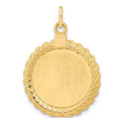 14K Yellow Gold Round Disc Charm – view 3