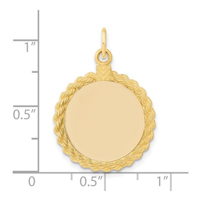 14K Yellow Gold Round Disc Charm – view 4