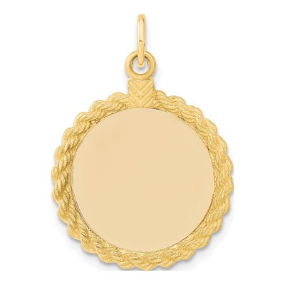 14K Yellow Gold Round Disc Charm
