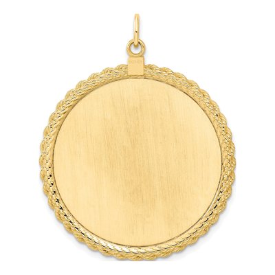 14K Yellow Gold Round Disc Pendant – view 3