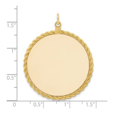 14K Yellow Gold Round Disc Pendant – view 4