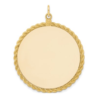 14K Yellow Gold Round Disc Pendant