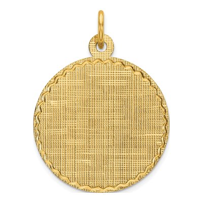 14K Yellow Gold Zig-Zag Disc Charm