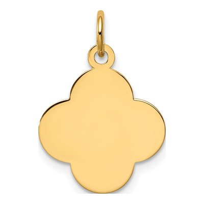 14K Yellow Gold Quatrefoil Disc Charm – view 4