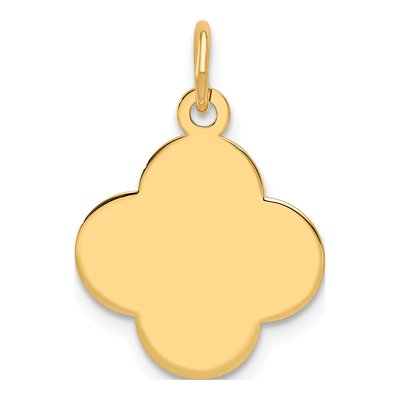 14K Yellow Gold Quatrefoil Disc Charm