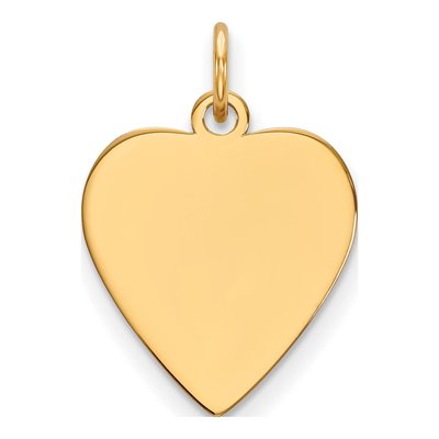 14K Yellow Gold Heart Disc Charm