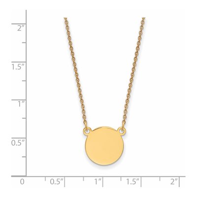 14k Yellow Gold Engravable Disc Necklace, 18 Inch – view 2