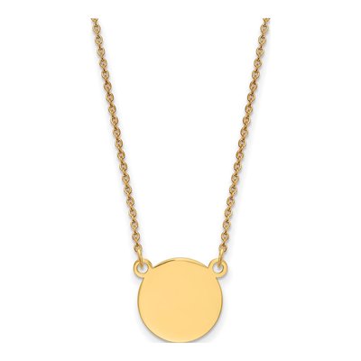 14K Yellow Gold Disc Pendant Necklace