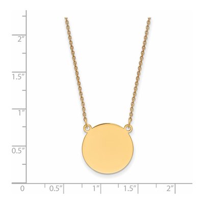 14K Yellow Gold Round Disc Pendant Necklace – view 2
