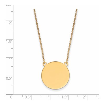 14K Yellow Gold Disc Pendant Necklace – view 2