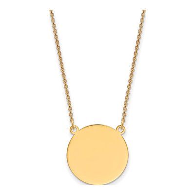 14K Yellow Gold Disc Pendant Necklace