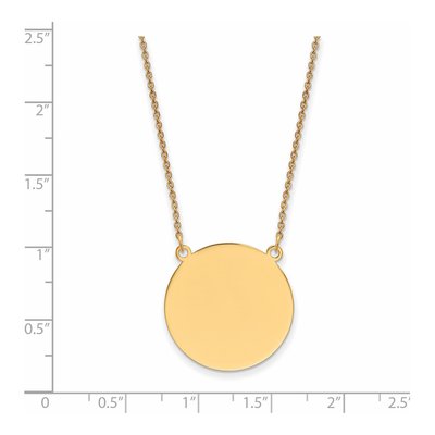 14K Yellow Gold Disc Pendant Necklace – view 2
