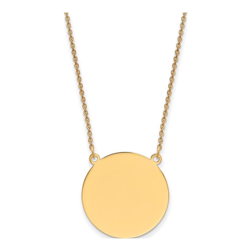 14K Yellow Gold Disc Pendant Necklace