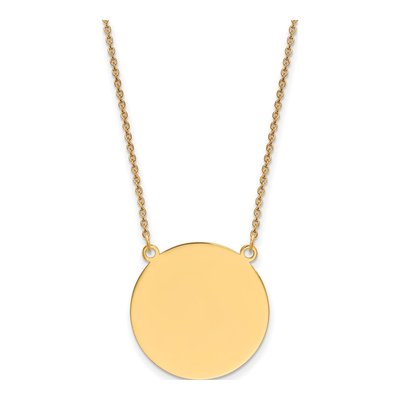 14K Yellow Gold Disc Pendant Necklace