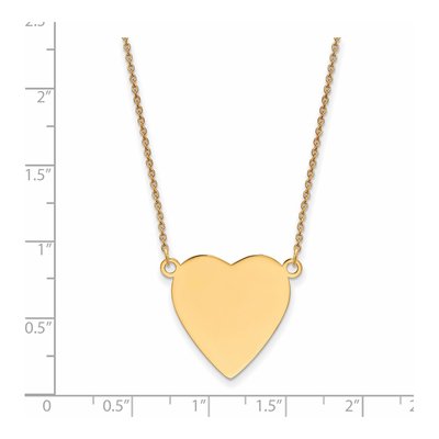 14K Yellow Gold Heart Disc Pendant Necklace – view 3