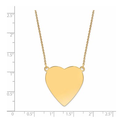 14K Yellow Gold Heart Disc Pendant Necklace – view 3