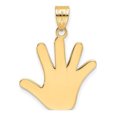 14K Yellow Gold Enameled Autism Handprint Pendant – view 4