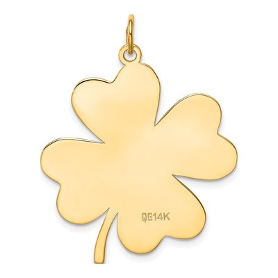 14K Yellow Gold Clover Disc Pendant – view 4