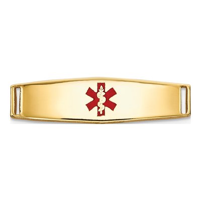 14K Yellow Gold Medical ID Plate Bracelet