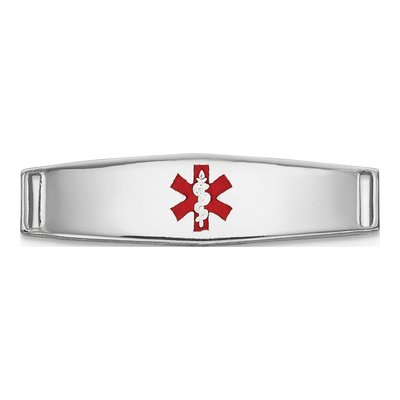 14K White Gold Medical ID Plate Bracelet