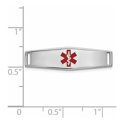 14K White Gold Medical ID Plate Bracelet – view 3