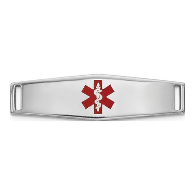 14K White Gold Medical ID Plate Bracelet