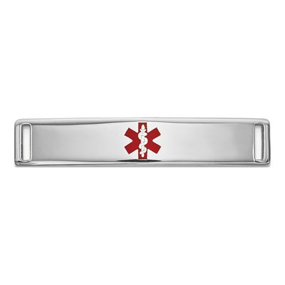 14K White Gold Medical ID Plate Bracelet