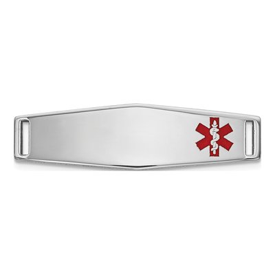 14K White Gold Medical ID Plate Bracelet