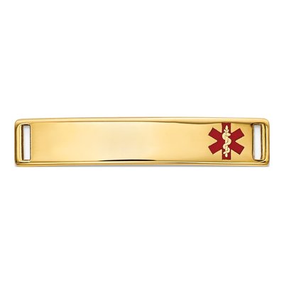 14K Yellow Gold Medical ID Plate Bracelet