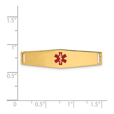 14K Yellow Gold Medical ID Plate Bracelet – view 4