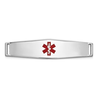 14K White Gold Medical ID Plate Bracelet