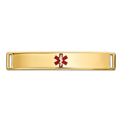 14K Yellow Gold Medical ID Plate Bracelet