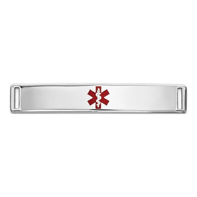 14K White Gold Medical ID Plate Bracelet